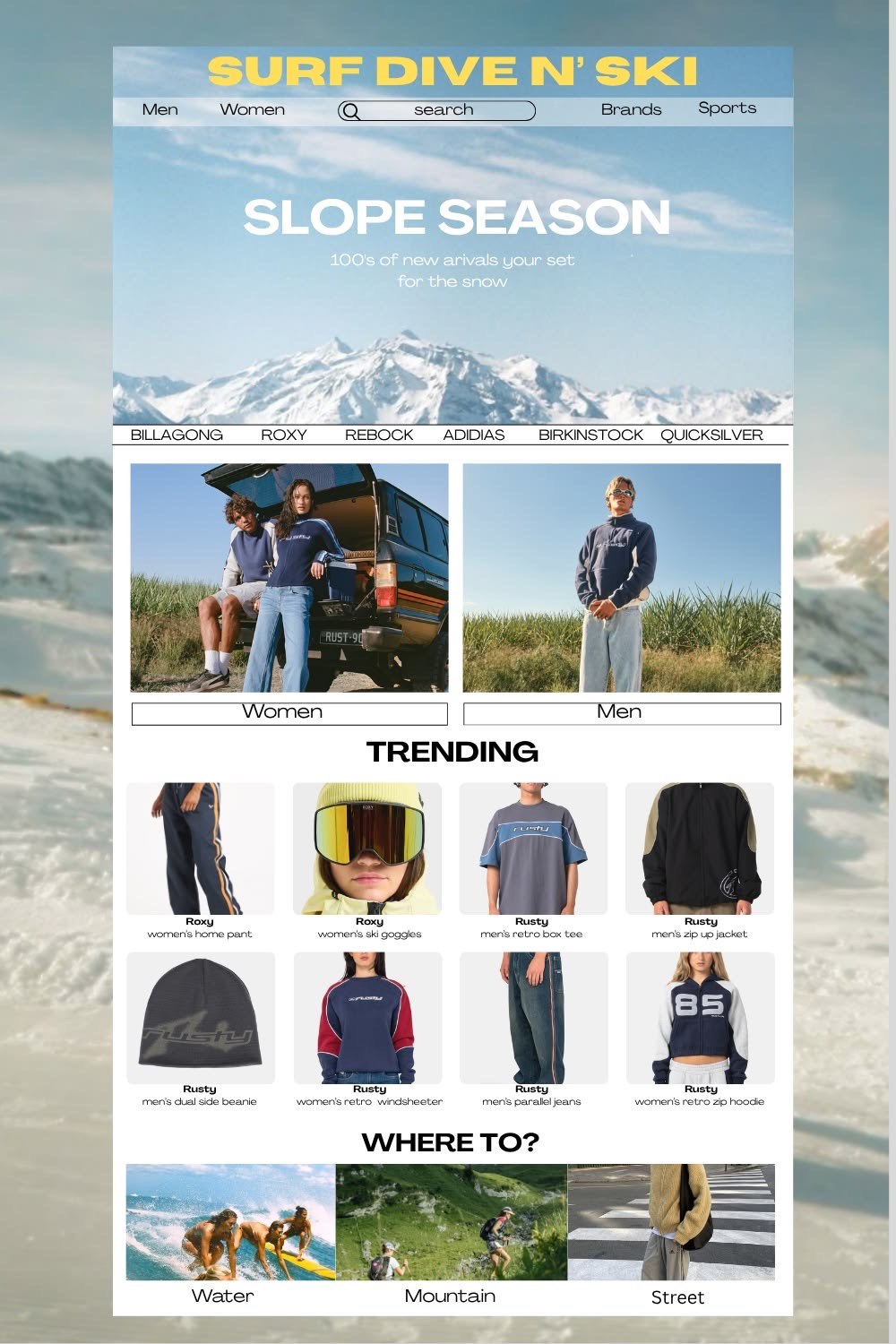 Footwear label storefront