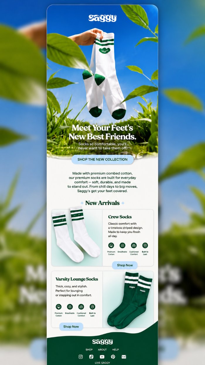 Saggy socks lifecycle email