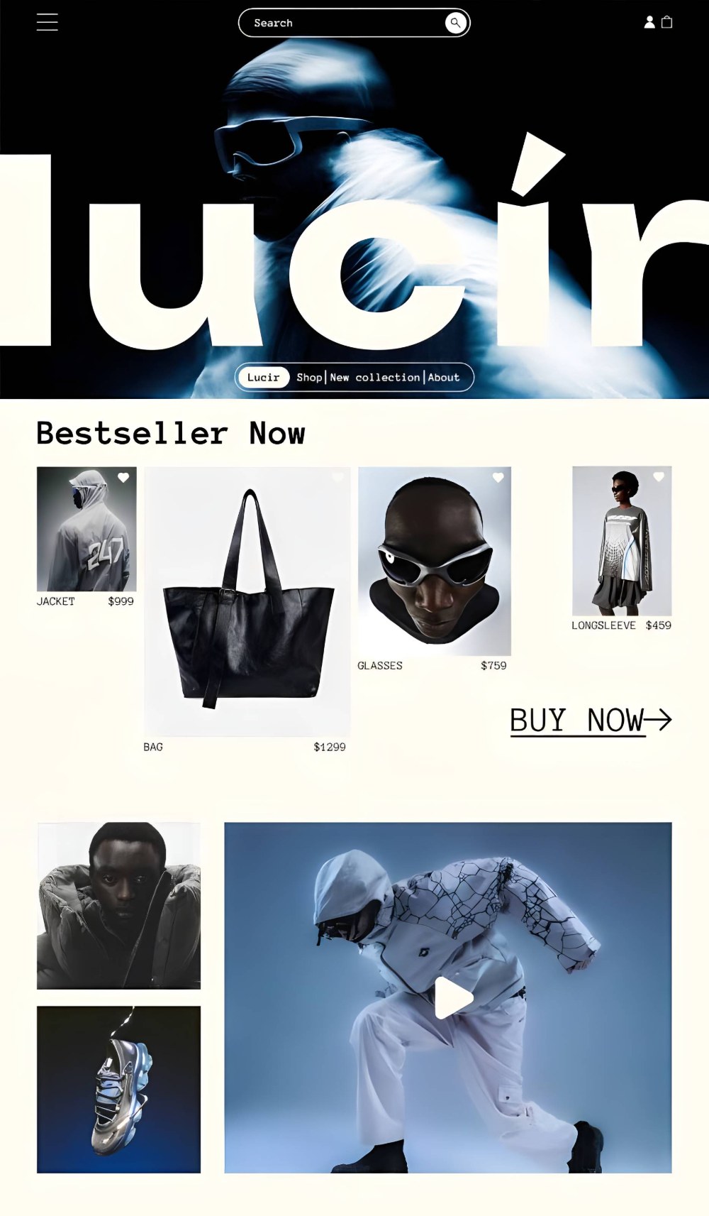 Streetwear bestsellers storefront